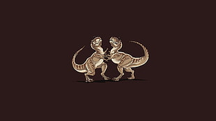 two brown dinosaur 3D wallpaper