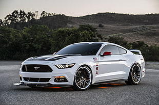 silver Ford Mustang GT coupe, Ford Mustang, USA, Ford Mustang GT Apollo Edition, car HD wallpaper