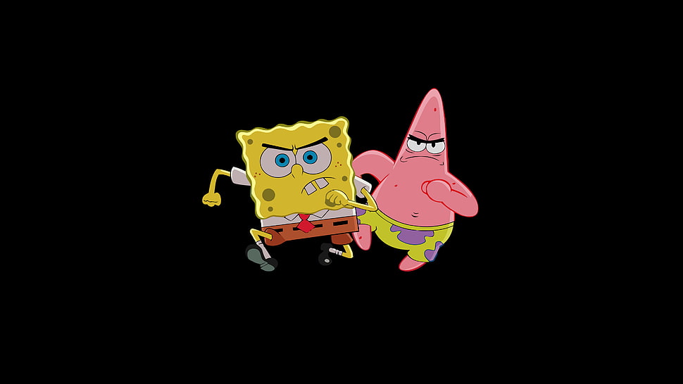 Spongebob Squarepants and Patrick illustration HD wallpaper