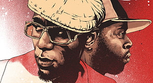two men illustration, rap , J Dilla, Mos Def, hip hop