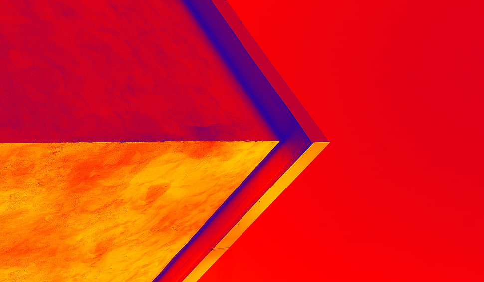 red, corner, orange, architecture HD wallpaper