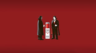 Dracula in front of blood dispenser digital wall paper