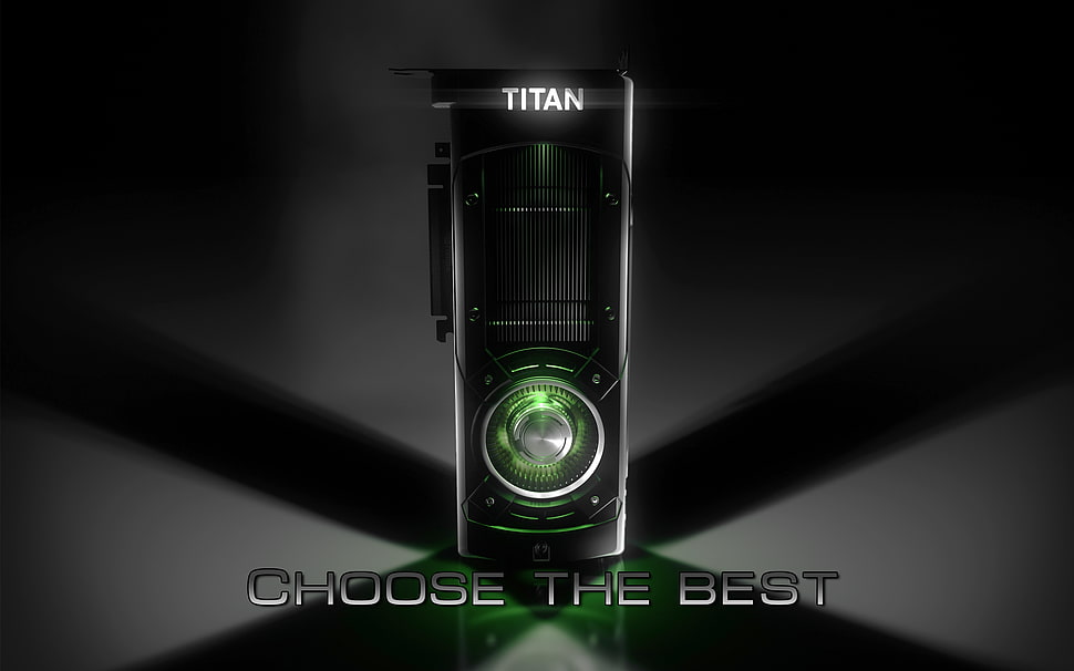 black Titan computer tower, Nvidia, titan, GPUs, computer HD wallpaper