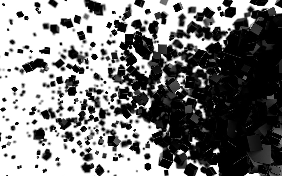 abstract, white background, 3D, CGI HD wallpaper
