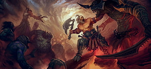 game character illustrations, Diablo III, warrior, creature, video games