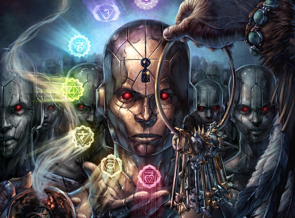 robot with keyhole in the head HD wallpaper