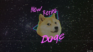 New Retro Doge poster, doge, Retro style, New Retro Wave, animals HD wallpaper