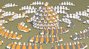 photo of group of orange-white-and-gray hamsters digital wallpaper