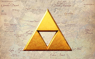gold pyramid illustration, The Legend of Zelda, map, video games