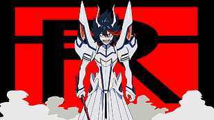 man in white armor anime character digital wallpaper, Kill la Kill, anime, Revocs, Matoi Ryuuko