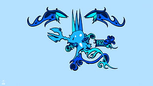 blue and green Fizz logo, League of Legends, Fizz (League of Legends)