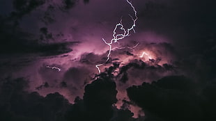 lightning bolt, nature, dark, storm, lightning HD wallpaper