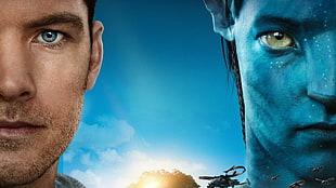 Avatar digital wallpaper, movies, Sam Worthington, Avatar, Jake Sully