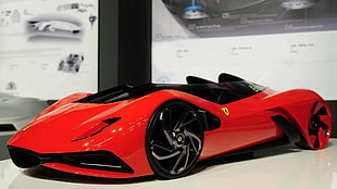 red Ferrari coupe scale model, Ferrari, Ferrari Eternita, red cars, vehicle