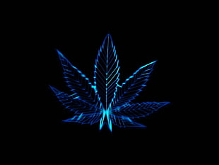 blue cannabis illustration HD wallpaper