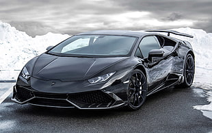 black sports car, car, Lamborghini Huracan LP 610-4 , Mansory, tuning HD wallpaper