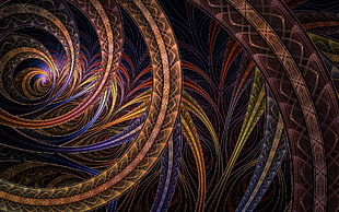 brown and purple digital wallpaper