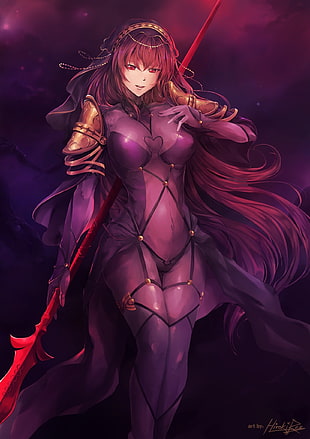 Fate/Grand Order, Scathach ( Fate/Grand Order ), long hair, bodysuit HD wallpaper