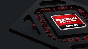 black and red Radeon Graphics graphic card