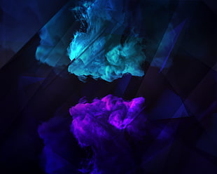 purple and blue smoke, abstract, graphic design, vector HD wallpaper