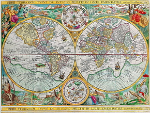 yellow and green Mappe Monde world map, map HD wallpaper