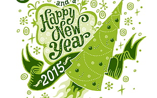 Happy New Year illustration, New Year, snow