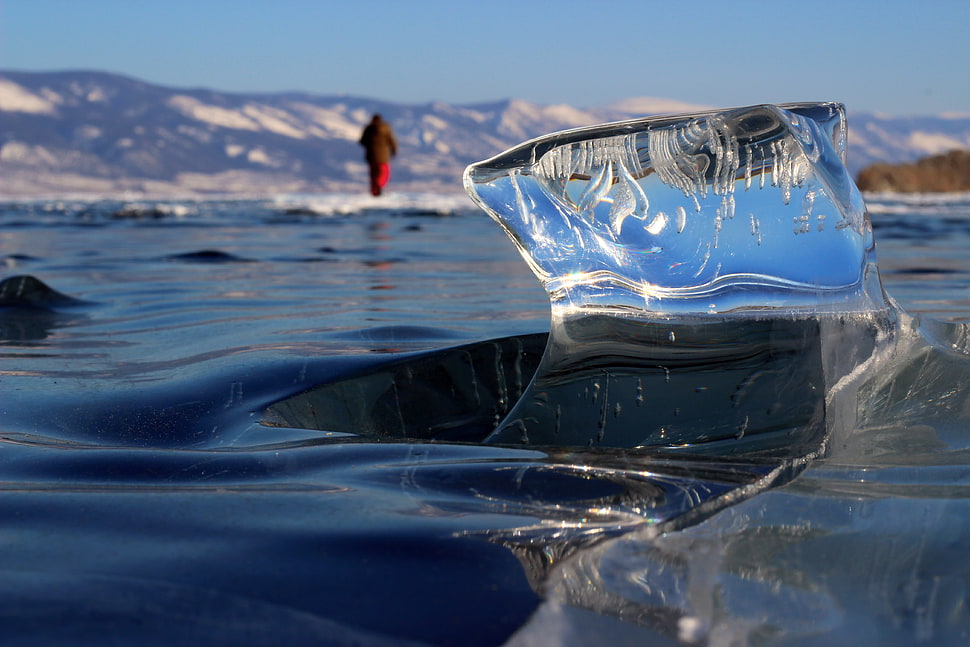 ice cube, nature, landscape, winter, snow HD wallpaper