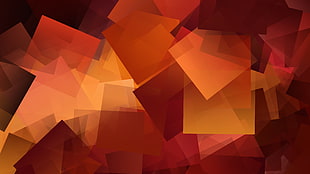 red and yellow star print textile, rave, Linux, cube, square
