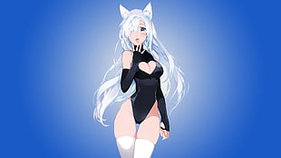 female anime character wearing cat costume graphic wallpaper