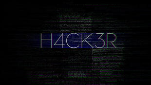 H4ck3r text with black background, minimalism, minified, 3D, programming