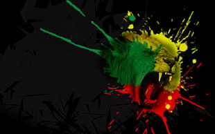 green, yellow, and red Rasta lion illustration, Rastafari, Rasta, cannabis, lion