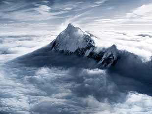 glacier mountain under white sky HD wallpaper
