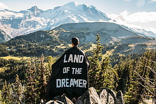 black Land of the Dreamer-printed cape