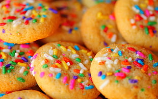 sprinkled cookies close-up photo HD wallpaper