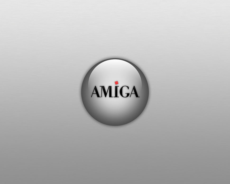 round white and black ceramic plate, Amiga, Commodore HD wallpaper