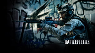 Battlefield 3 poster, Battlefield 3, M16, assault rifle, Battlefield