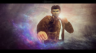 male anime character wearing brown jacket, shenmue, Sega, video games