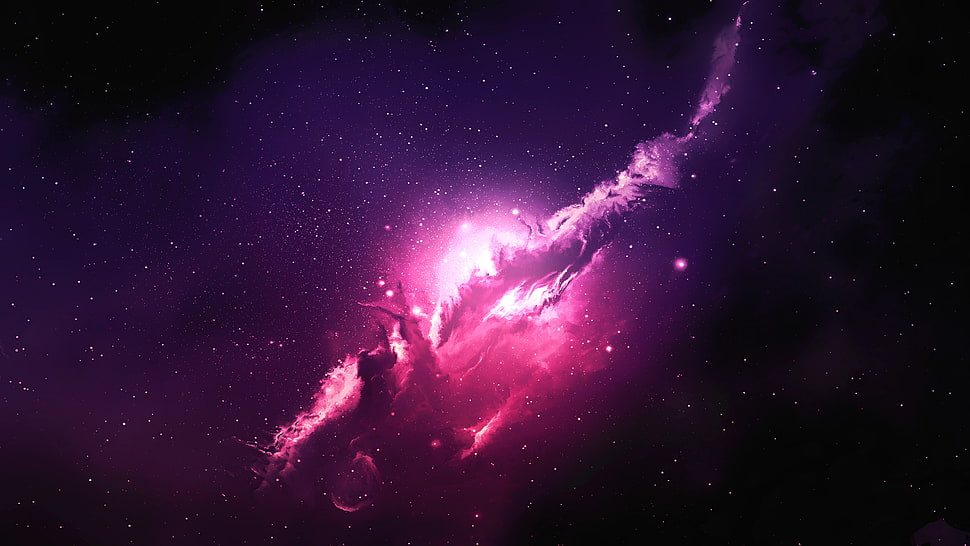 purple and pink nebula HD wallpaper