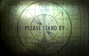 grey Please Stand By board, Fallout 3, test patterns, Fallout, vintage