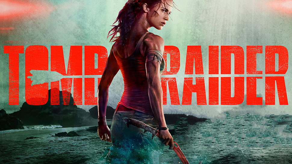 Tomb Raider digital wallpaper, Tomb Raider 2018, Alicia Vikander, movies HD wallpaper
