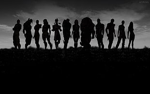 silhouette photo group of people, Mass Effect 2