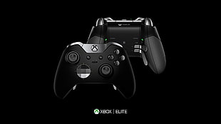two black Microsoft Xbox One controllers, video games, Xbox, Xbox One, controllers HD wallpaper