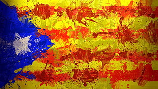 yellow, red ,and blue flag painting, Estelada, flag