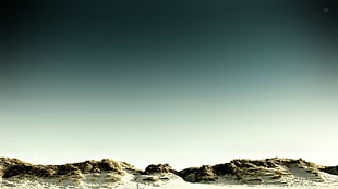 brown and white mountain range, mountains, sky, sand, dune HD wallpaper