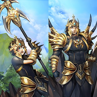 gold knight illustration, League of Legends, demacia, Jarvan IV, IV HD wallpaper