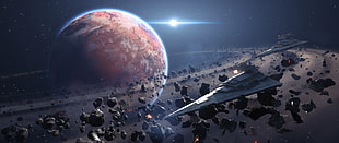 Saturn planet illustration, Star Wars: Battlefront, Star Wars, Star Destroyer, video games