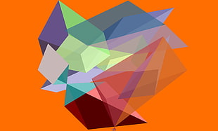 multicolored abstract graphics, minimalism, colorful, geometry, cube
