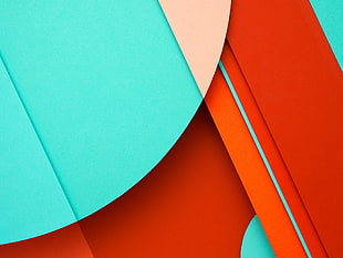 teal and red illustration HD wallpaper