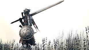 warrior holding sword, video games, Dark Souls III, DLC, white