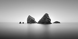 black rock formation, photography, landscape, nature, rocks HD wallpaper